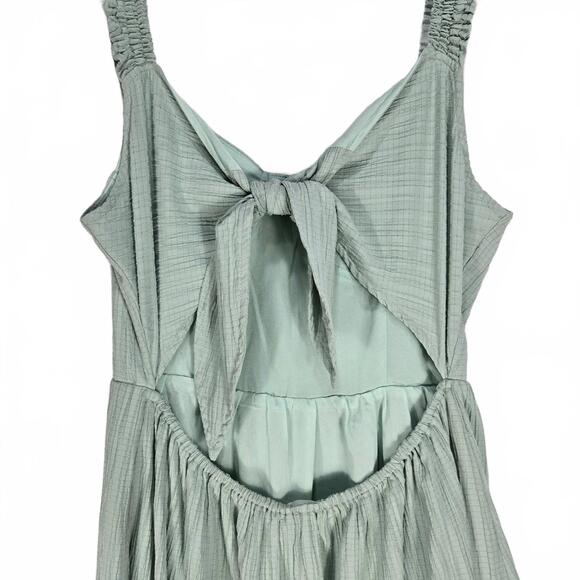 Altar'd State Maxi Dress Women's Size L Sleeveless Open Back Blue/green Tiered - Picture 4 of 8